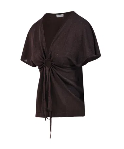 P.a.r.o.s.h Tie-waist Top In Brown