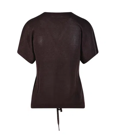 P.a.r.o.s.h Tie-waist Top In Brown
