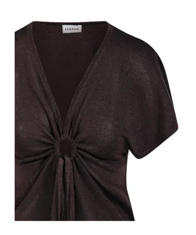 P.a.r.o.s.h Tie-waist Top In Brown