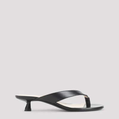 Stuart Weitzman Round-toe Flip-flops High-heeled Sandals In Black
