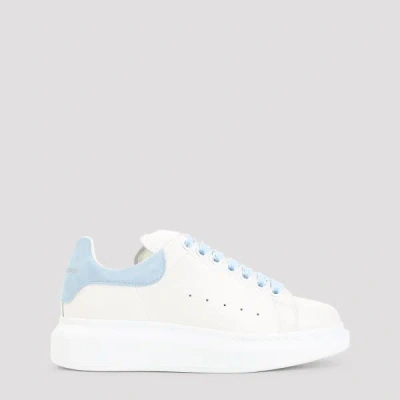 Alexander Mcqueen Oversize Sneakers In White And Light Blue Calf Leather In Multi
