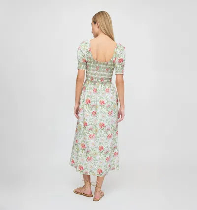 Hill House Home The Madeline Floral Smocked Puff Sleeve Cotton Maxi Dress In Multi