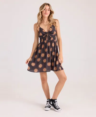 Volcom Women's Midnite Ramble V-neck Cover-up Dress In Black