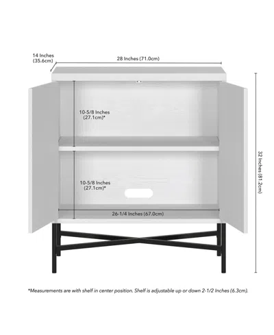 Hudson & Canal Brighton 28" Wide Rectangular Fluted Accent Cabinet In White