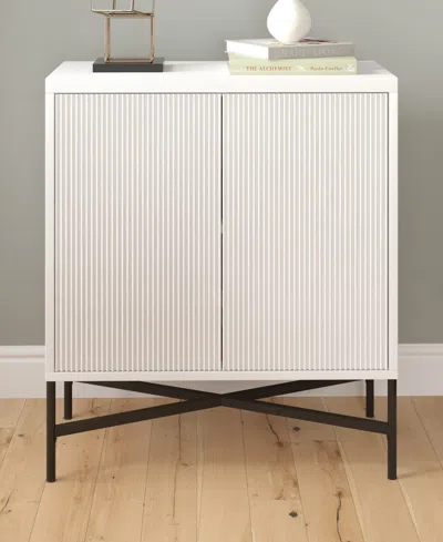 Hudson & Canal Brighton 28" Wide Rectangular Fluted Accent Cabinet In White