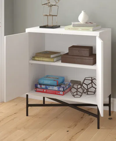 Hudson & Canal Brighton 28" Wide Rectangular Fluted Accent Cabinet In White