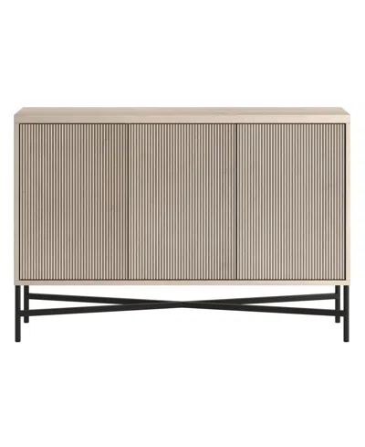 Hudson & Canal Brighton 48" Wide Rectangular Fluted Buffet Table In Neutral