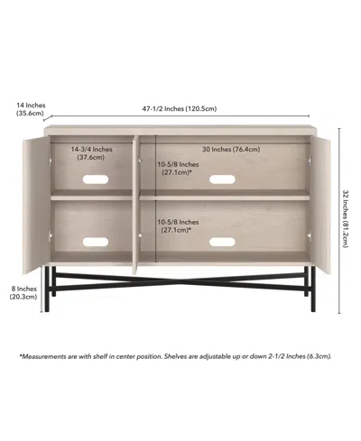 Hudson & Canal Brighton 48" Wide Rectangular Fluted Buffet Table In Neutral