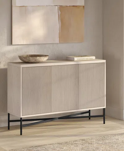 Hudson & Canal Brighton 48" Wide Rectangular Fluted Buffet Table In Neutral
