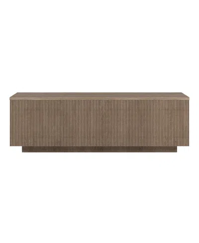 Hudson & Canal Reyes 48" Wide Rectangular Fluted Coffee Table In Brown