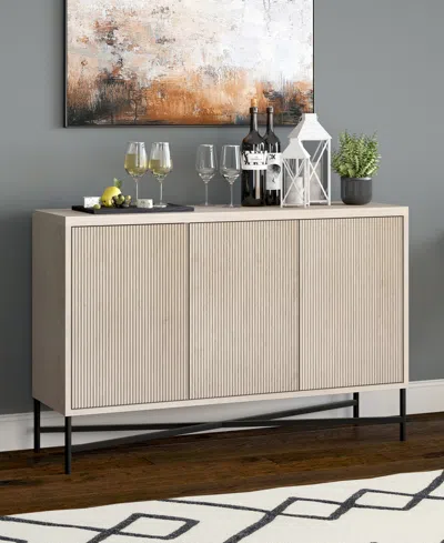 Hudson & Canal Brighton 48" Wide Rectangular Fluted Buffet Table In Neutral