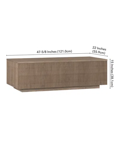 Hudson & Canal Reyes 48" Wide Rectangular Fluted Coffee Table In Brown