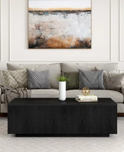 Hudson & Canal Paxton 48" Wide Rectangular Coffee Table In Black