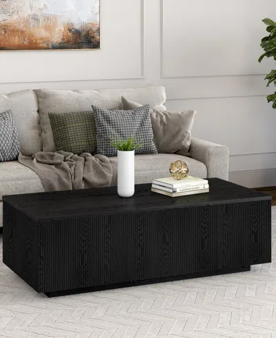 Hudson & Canal Paxton 48" Wide Rectangular Coffee Table In Black