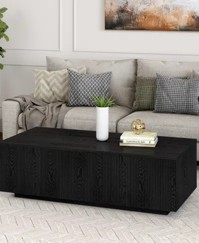 Hudson & Canal Paxton 48" Wide Rectangular Coffee Table In Black