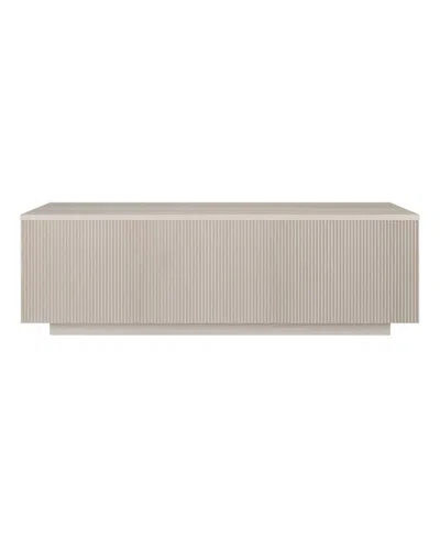 Hudson & Canal Reyes 48" Wide Rectangular Fluted Coffee Table In Neutral
