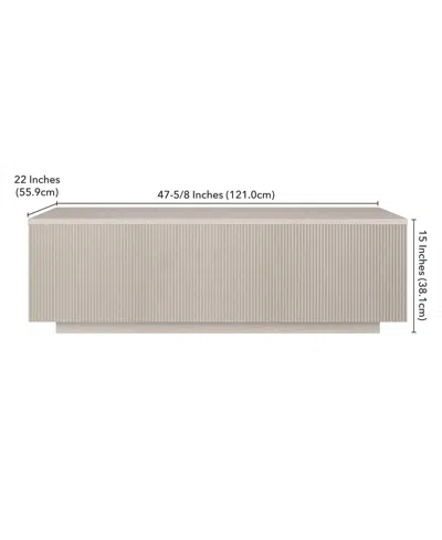 Hudson & Canal Reyes 48" Wide Rectangular Fluted Coffee Table In Neutral