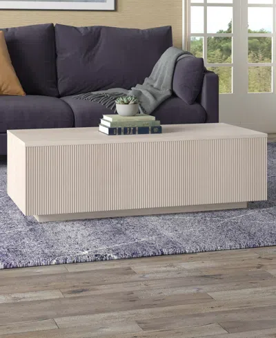 Hudson & Canal Reyes 48" Wide Rectangular Fluted Coffee Table In Neutral