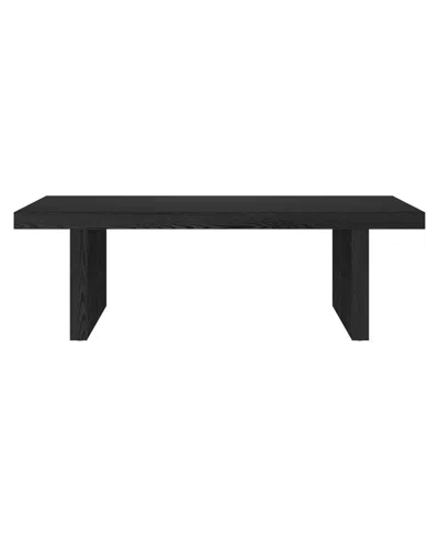 Hudson & Canal Soren 48" Wide Rectangular Fluted Coffee Table In Black
