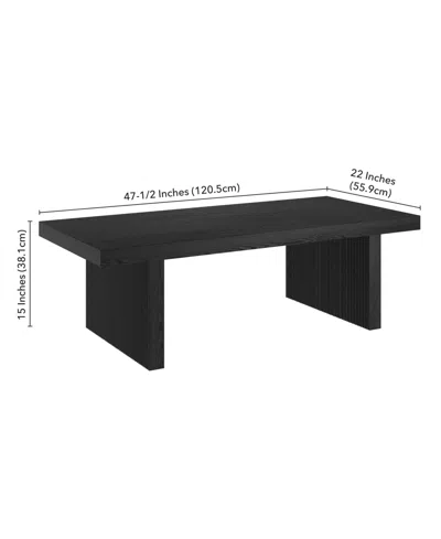 Hudson & Canal Soren 48" Wide Rectangular Fluted Coffee Table In Black