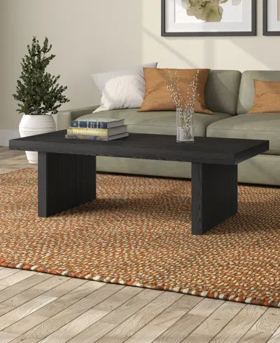 Hudson & Canal Soren 48" Wide Rectangular Fluted Coffee Table In Black