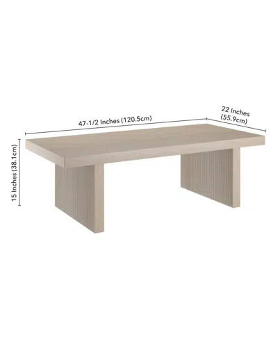 Hudson & Canal Soren 48" Wide Rectangular Fluted Coffee Table In Neutral