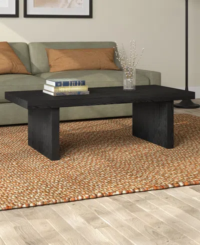 Hudson & Canal Soren 48" Wide Rectangular Fluted Coffee Table In Black