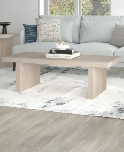 Hudson & Canal Soren 48" Wide Rectangular Fluted Coffee Table In Neutral