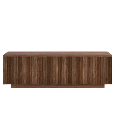 Hudson & Canal Reyes 48" Wide Rectangular Fluted Coffee Table In Brown