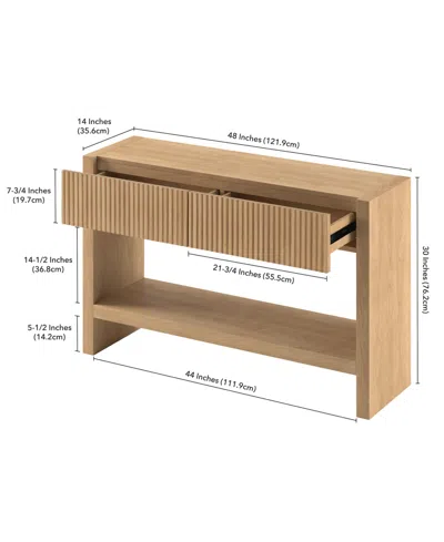 Hudson & Canal Manzanita 48" Solid Wood Wide Rectangular Fluted Console Table In Brown