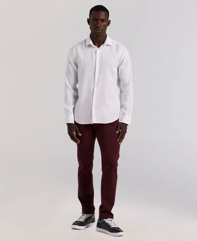 Perry Ellis Men's Solid Linen Shirt In White