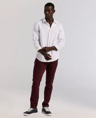Perry Ellis Men's Solid Linen Shirt In White