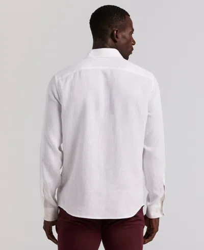 Perry Ellis Men's Solid Linen Shirt In White