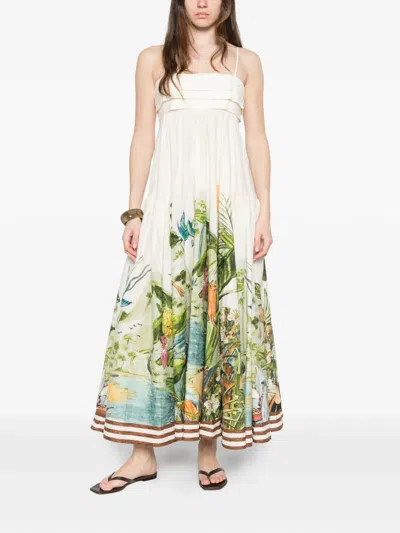 Alemais Toucan Tango Midi Dress In White