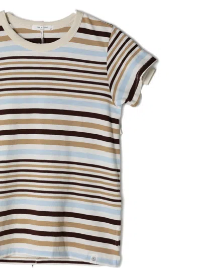 Rag & Bone Slub Striped-pattern T-shirt In Multi