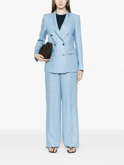 Tagliatore Double-breasted Blazer In Blue