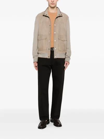 Canali Patch-pocket Bomber Jacket In Neutral