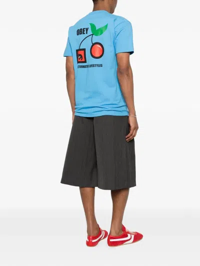Obey Graphic T-shirt In Blue