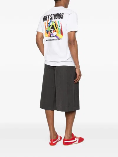 Obey Studios Graphic T-shirt In White