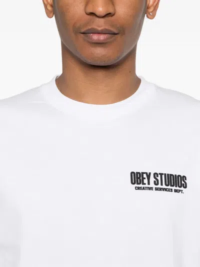 Obey Studios Graphic T-shirt In White