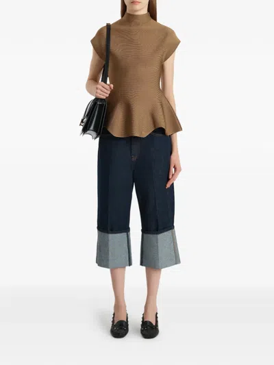 Khaite Boyle Cuffed Straight-leg Capri Jeans In Blue