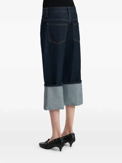 Khaite Boyle Cuffed Straight-leg Capri Jeans In Blue