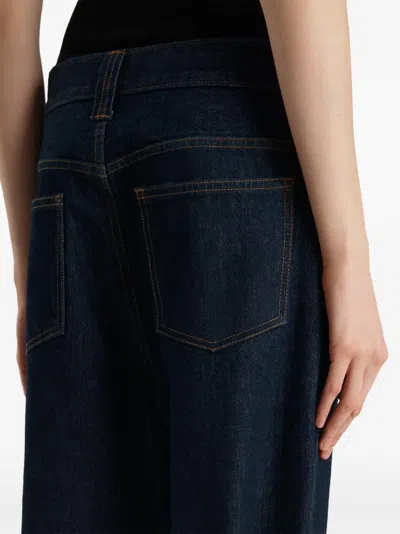 Khaite Boyle Cuffed Straight-leg Capri Jeans In Blue