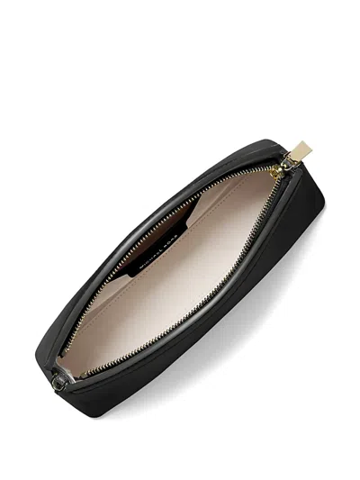 Michael Kors Athena Small Leather Convertible Clutch In Black