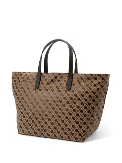 Gherardini Patterned Handle Tote Bag In Neutral