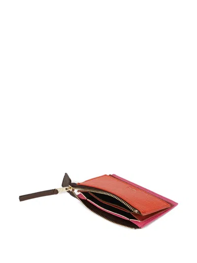 Paul Smith Concertina Leather Layered Card Holder In Orange