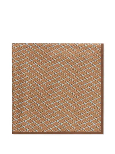 Slowear Patterned Silk Scarf In Brown