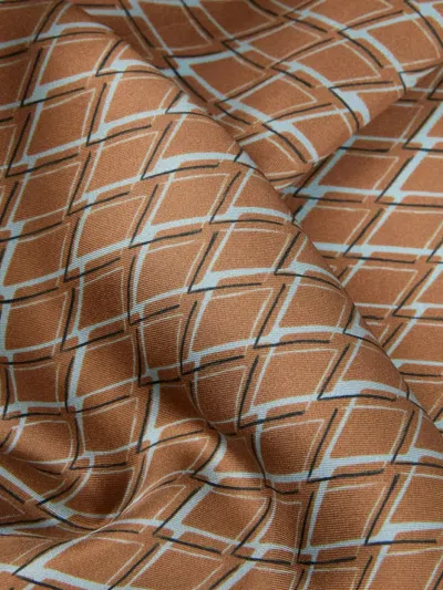 Slowear Patterned Silk Scarf In Brown