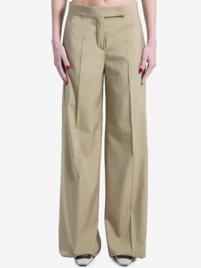 Max Mara Big Pleated Linen Wide-leg Pants In Sand