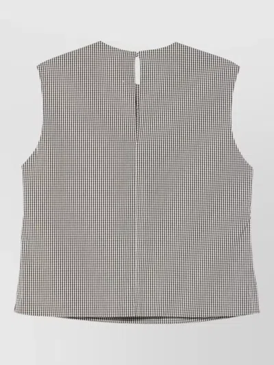 Incotex Edith Sleeveless Top Check Pattern Back In Gray